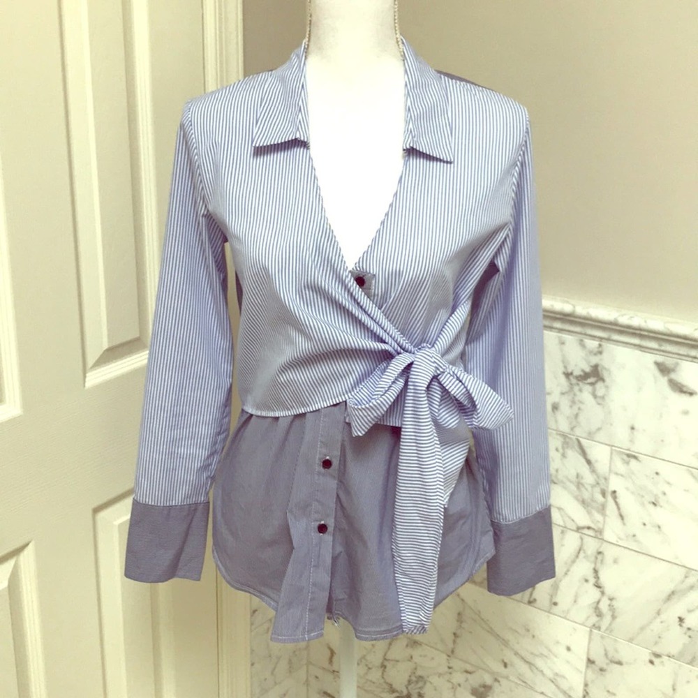 Top Shop button down wrap blouse size 4